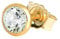 NKlaus Einzel Ohrstecker 5,0mm Gelbgold 585 14 Karat Gold Männer Ohrring Kristall Zirkonia Weiß 1768