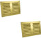 2 Pack | 242 x 165mm Hooded Louvre Airflow Vent - Polished Brass - Internal Door Plate | Indoor Ventilation Wall Plate - Airing Cupboard Boiler Room - Increased Airflow Door Vent