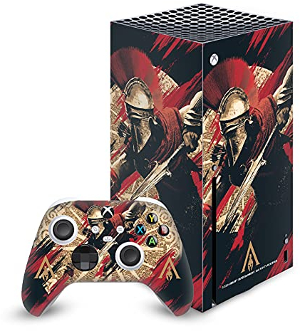 Head Case Designs Offizielle Zugelassen Assassin's Creed Alexios Odyssee Kunstwerk Matte Vinyl Haut Gaming Aufkleber Abziehbild Abdeckung kompatibel mit Xbox Series X Console and Controller Bundle