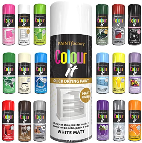 Classic Signature - 1 x White Matt All Purpose Aerosol Spray Paint 400ml Quick Drying Spray, Fast Dry and Excellent Coverage for Metal, Wood, Plastic and More
