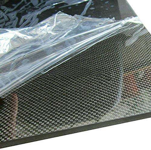 Hoja de placa de fibra de carbono de 3 mm x 200 mm x 200 mm, para marco de drones, etc. (tejido liso, brillante)