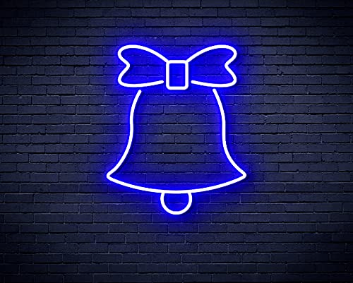Weihnachtsglocke mit Band Flex Silikon LED Neon Schild - Blau - st16s33-fnu0161-b