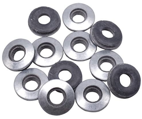 SKIR'CO Paquete de 400 arandelas chapadas en zinc M12 con goma EPDM, arandelas de sellado unidas, arandelas de metal redondas (400, M12)