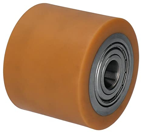 WIKO Hubwagen Rollen Polyurethan Rollen 70x70 mm Räder mit Kugellagern Hubwagenräder Laufrollen Paletten Fixierer Rad Palettenrollen 400 kg (20 mm (Achsloch))