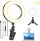 LED Ring Light 6.3'' with Tripod Stand & Clip for Live Streaming & YouTube Video, Shooting with 3 Light Modes & 12 Brightness Level, Dimmable Desk Makeup Ring Light for Photography, Laptop, etc