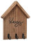 BOLTZE Schlüsselbrett Keys braun mit schwarzer Schrift Holzhaus 3 Haken