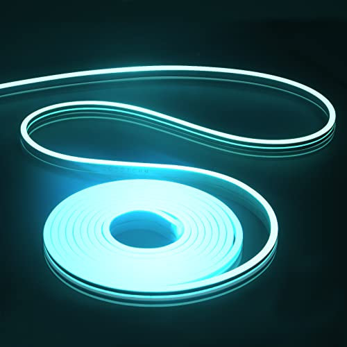 EXTRASTAR 5m Ruban Led 12V Flexible Bande Led Néon Lumière Glace Bleue Étanche Ip65 120 LEDs/M pour Intérieur/Extérieur Décoration(Non inclus Adaptateur Secteur)