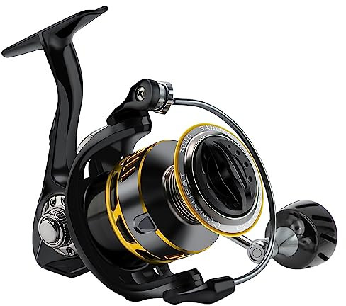 KOMCLUB Spinning Angelrolle 5.2:1 Gear Ratio,Angelrollen Karpfenangelrolle 7+1BB Kugellager Spinnrollen, Bait Runner Rollen, Glatte, leistungsstarke Angelrolle, Karpfenrolle (3000)