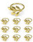 Serviettenringe Gold, JANDH 10 Stück Metall Servietten Ringe, Aussehen der Blätter Serviettenschnallen, Geeignet für Hochzeit, Weihnachten, Familientreffen, Tischdekoration