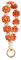 AOKSUNOVA Schlüsselanhänger Makramee Orange Schlüsselband Kurz Gänseblümchen Armband Geschenk für Frauen