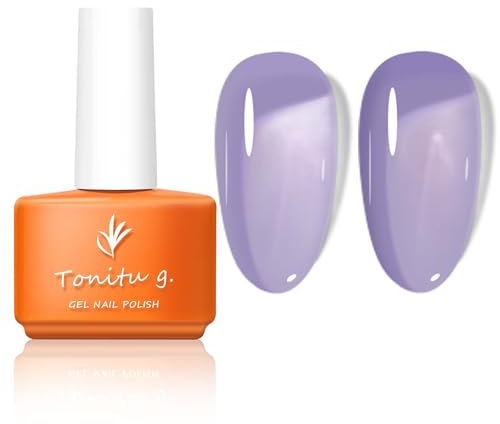 TONITU G · 7ml 30 Colors Jelly Gel Nail Polish 1 pcs, Nude Sheer Pink Milky Transparent Semi permanent Gel Nail Art, UV/LED Soak Off for Salon Manicure and Nail Art DIY at Home, for Gift (SC023)