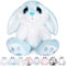 My OLi Kuscheltier Hase 20cm Plüsch Hase Stofftier Kuscheltiere Schlappohren Sitzend Kuschelhase Plüschtiere Für Mädchen Kinder Jungen-Blau Farbe
