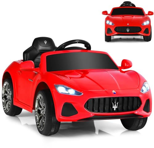Maxmass Electric Kids Ride On Car, Licensed Maserati Battery Powered Electric Vehicle with Remote Control, Lights, USB, Horn and Music, Children Toy Car for 3+ Years Old Boys Girls (Red)