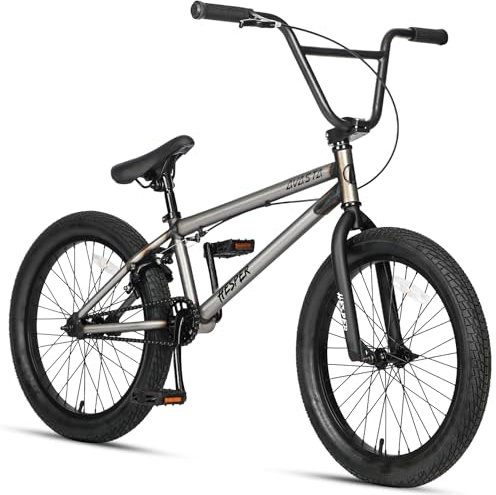 AVASTA Hesper 20 Zoll Kinderfahrrad Freestyle BMX Fahrräder für 6 7 8 9 10 11 12 13 14 Jahre alte Jungen und Anfänger, Grau