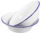 Zerodeko 2pcs Enamel Soup Bowls Retro Design Enamel Basins for Salad Rice and Soup Practical Household Enamelware Bowls