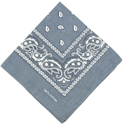 stylx Schals & Tücher Bandana Halstuch Bikertuch Nickituch Kopftuch Baumwolle Mundschutz Piratentuch ideal für Karneval Fasching Karnevalskostüm Hund Hundehalsband Hundetuch (grau)