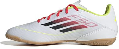 adidas Unisex F50 Club Football Boots Indoor Fußballschuhe, FTWR White/core Black/solar Yellow, 48 EU