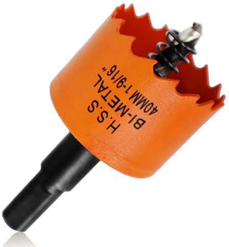 Sega a tazza da 40 mm, HSS bimetallica, trapano per legno con codolo esagonale e trapano, fresa universale per legno, compensato, plastica, cartongesso, sottile