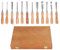 flexman Ensemble d'Outils Sculpture sur Bois 12 Pièces, Ensemble Couteaux à Sculpter le Bois en Acier au Chrome Vanadium avec Boîte Rangement en Bois, Ensemble Sculpture