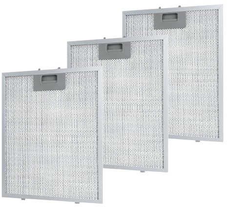 Fanxinzttc 3 Pezzi Filtro Antigrasso in Metallo per Cappa Aspirante 320x260mm Filtro in Metallo Universale per Cappa Aspirante, Filtro Antigrasso con Griglia in Metallo per Cappe Aspiranti da Cucina