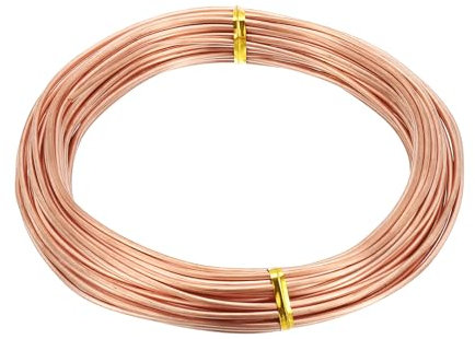 PATIKIL Filo Rame Morbido 99,9%, Calibro 12/Diametro 2 mm, Bobina 52 Piedi/16 m, Bobina da 1 Libbra, per Creazione Gioielli, Perline, Piante da Giardino