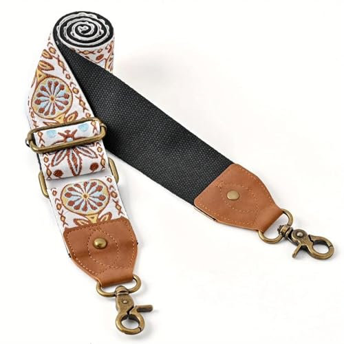 Breiter Umhängetaschen-Riemen Ethnic Embroidery Wide Purse Straps for Women Crossbody Bags Replacement Guitar Strap for Cross Body Shoulder Bag Breit Taschengurt(BD372-AB)