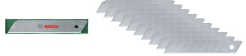 Bosch Lame a scatto da 18 mm, 10 pezzi (acces. per coltelli a scatto/taglierine, acciaio SK5 di alta qualità, lama da 18 mm, 7 parti a scatto, custodia)