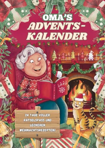 Omas Adventskalender - 24 Tage voller Rätsel und Rezepte in extra großer Schrift: mit festlichen Rezepten und vielen Knobeleien das perfekte Geschenk für die Weihnachtszeit