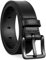 WHIPPY Gürtel Herren Ledergürtel für Jeans Verstellbarer Outdoor Leder Gürtel Unisex Arbeitsgürtel mit schwarz Kunststoffschnalle,schwarz 100cm