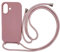 Ququcheng Kompatibel mit iPhone 16(6.1) Hülle,Handykette Hülle Silikon Seil Necklace Handyhülle mit Kordel Tasche TPU Bumper Schutzhülle für iPhone 16(6.1)-Rosa Gold