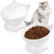 Vikcvcsc 2 Pièces Gamelle Chat Surélevée, Gamelle Inclinable à 15°, Gamelle Haute Chat Ceramique, Adapté aux Cervicales, Facile à Nettoyer, Bol pour Petits Chiens - Blanc
