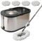 SANON Floor mop and Bucket Set Spin Mop Bucket Heavy- Duty Mop Bucket Spin Mop For Cleaning Floors Perfect and Dirty Water Separtered Of 1x Mop And 1x Bucket, Eco Packaging 4 Replacement Head Refill