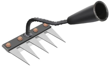 Fenteer Rake de jardín de jardinería para de la Mano del rastrillo de Desastre para Cultivar Tierra de, 5 Rake de Dientes