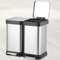 Salutmeuble Poubelle de Tri 40L，2X20L Poubelle Double, Poubelle Cuisine Inoxydable avec Double Couvercle, à Pédale, Pour la Cuisine, le Bureau et la Maison