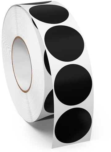 Meitaat 1000 Stk Schwarze Runde Aufkleber 25 mm Klebepunkte Punktaufkleber | Markierungspunkte, Kleine Etiketten Rolle, Vinyl, Wasserfeste Sticker Für Sortieren, Aufräumen, Dekoration und DIY