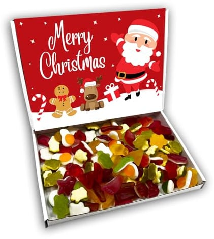 All Jelly Sweet Mix Merry Christmas Sweets Gift Box Hamper (SANTA RED FRONT)