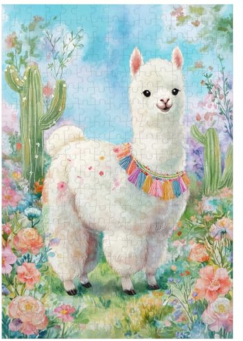 Ulord 300 Teile Puzzle für Erwachsene Alpaca Kaktus Puzzles 38x26 cm