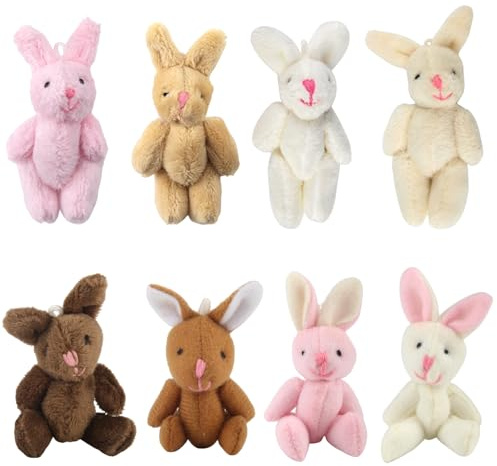 Mini Kuscheltier Hase Plüschtiere 8 cm 8 Stück Osterhase Hasen Kuscheltier