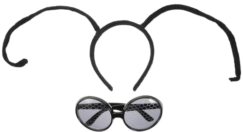 Bandeau Insecte Cosplay 1 Set Noir Ambiance Halloween | Antennes Décoratives en Plastique et Tissu, Accessoire Photo Confortable, pour Anniversaire et Fête