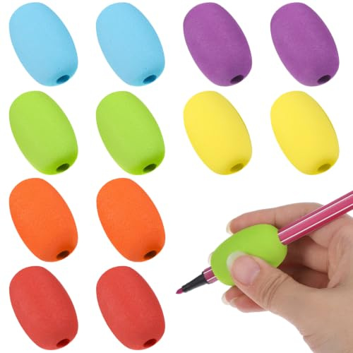 YUXMU 12-Pack Foam Egg Pencil Pen Grips for Adults, Cushioned Writing Aid