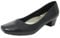 Womens Ladies Leather Lined Comfortable Black Low Heel Court Shoes SIZE 6
