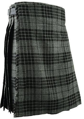 Hamilton Kilts herr kilt skotsk traditionell Highland Tartan klänning fest bröllopskläder, grå, W50, Grå, 60