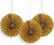 Gold Solid Tissue Paper Fans (15cm) 3 Pieces - Vibrant Hanging Decorations for Parties & Events