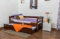 Kinderbett/Jugendbett Easy Premium Line K1/h/s inkl. 2. Liegeplatz und 2 Abdeckblenden, 90 x 200 cm Buche Vollholz massiv Dunkelbraun
