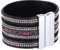 Morella Damen Glitzerarmband breit verziert mit Zirkoniasteinen und Magnetverschluss weiß bunt