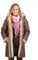 Frauen Braun Lange Winterlich Mit Kapuze Shearling Schaffell Leder Duffle Mantel L
