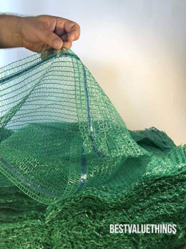 20 x Green Net Woven SacksBESTVALUETHINGS Vegetables Logs Kindling Wood Log Mesh Bags 50x65 cm 30 kg
