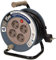 Orno AE-1339 Mini Kabeltrommel 15m mit 4 Steckdosen, Metallständer und Thermoschutz || 2300W / 10A, 230V~, 50Hz || 18 x 24.5 x 14 cm (Grau)