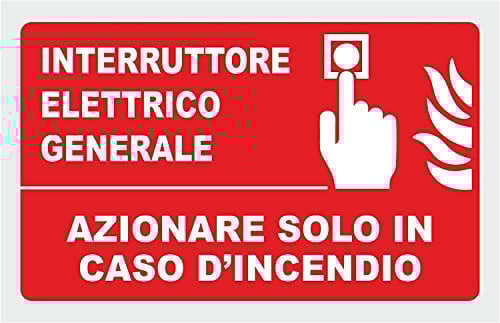 NEW CARTELLO SEGNALETICO - INTERRUTTORE ELETTRICO GENERALE - Adesivo Extra Resistente, Pannello in Forex, Pannello In Alluminio (PANNELLO IN FOREX 20X31 cm)