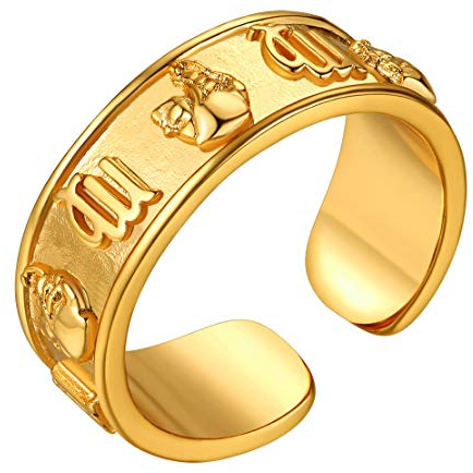 FindChic Personalisierter goldener Sternzeichen Jungfrau Ring Damen Herren Bandring Retro Fingerring kostenlos Geschenkebox für Geburtstag Muttertag